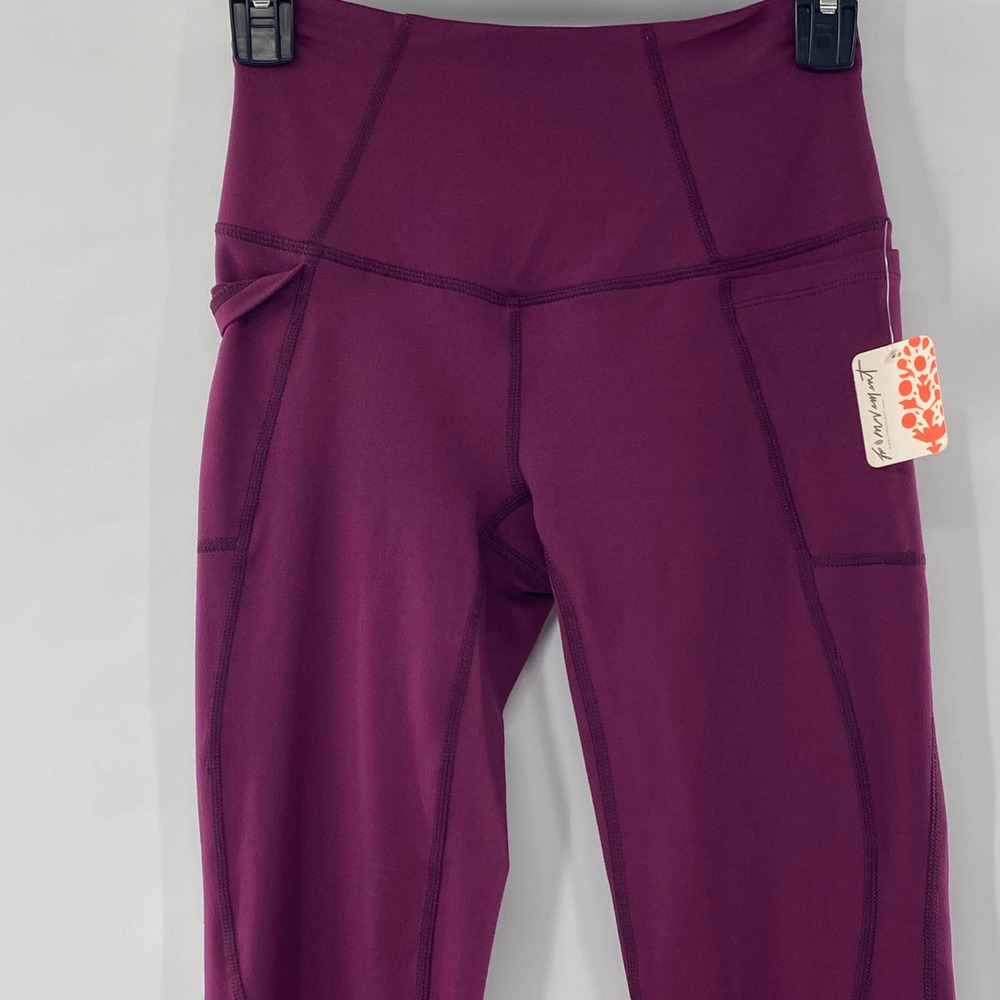 Free People Movement High-Rise Ankle Solid Plie All Day Legging Purple Sz XS NWT - Picture 10 of 13